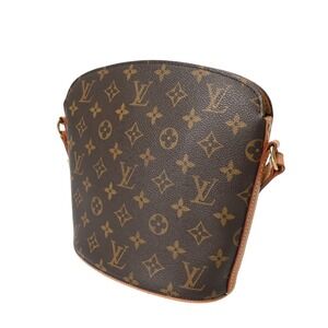 Louis Vuitton Canvas Bag Monogram Shoulder Drouot Brown